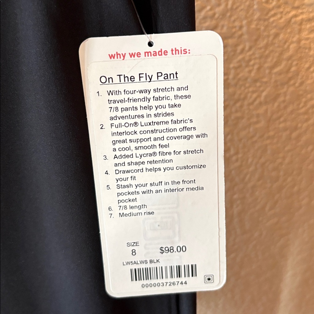 Lululemon Black Pant Brand New - Picture 4 of 5